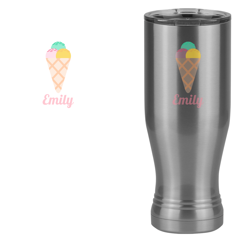 Personalized Beach Fun Pilsner Tumbler (20 oz) - Ice Cream Cone - Design View