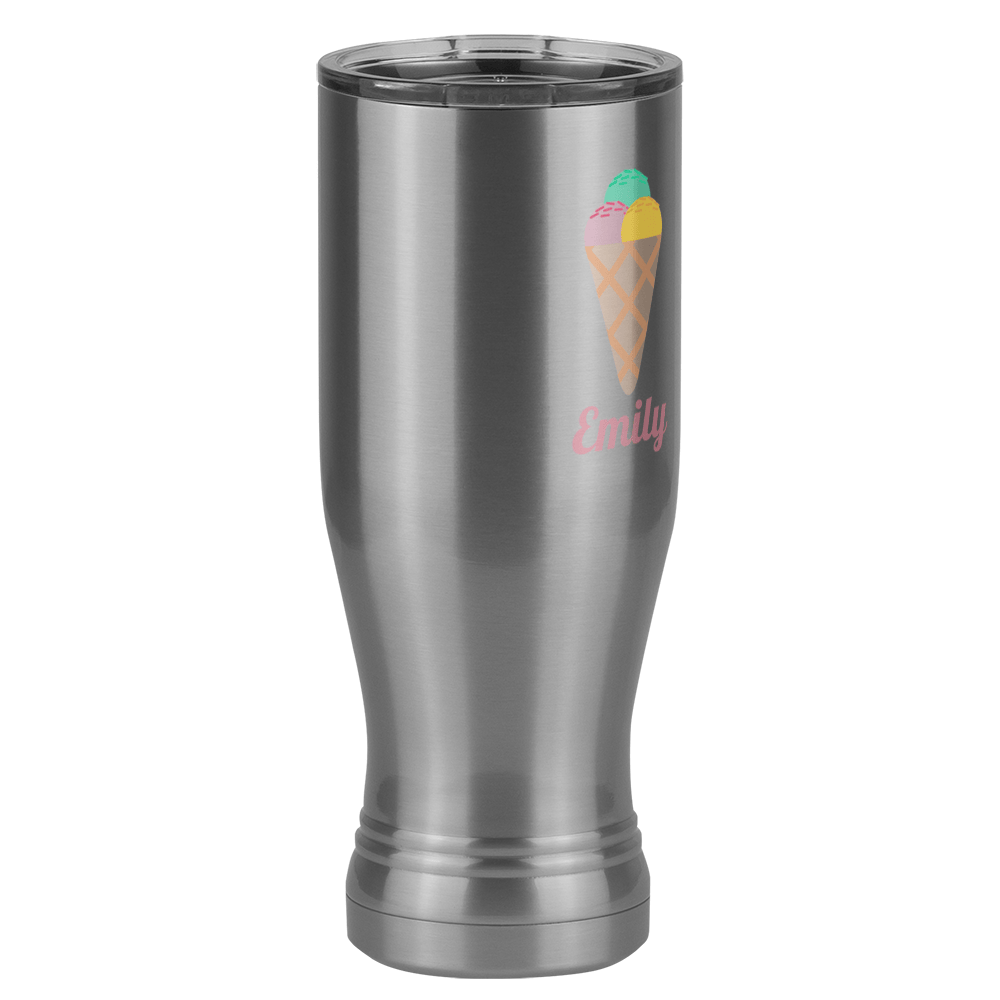 Personalized Beach Fun Pilsner Tumbler (20 oz) - Ice Cream Cone - Front Right View