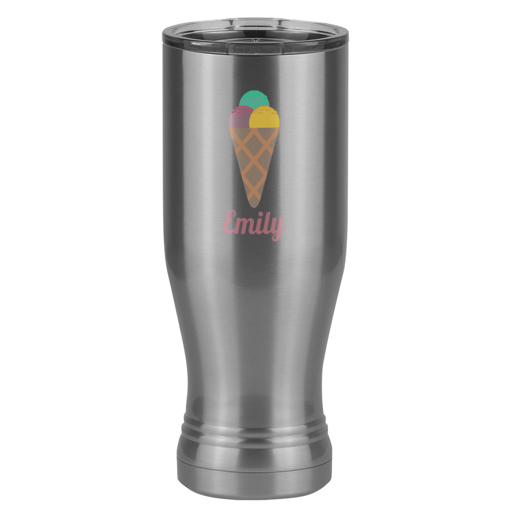 Personalized Beach Fun Pilsner Tumbler (20 oz) - Ice Cream Cone - Left View