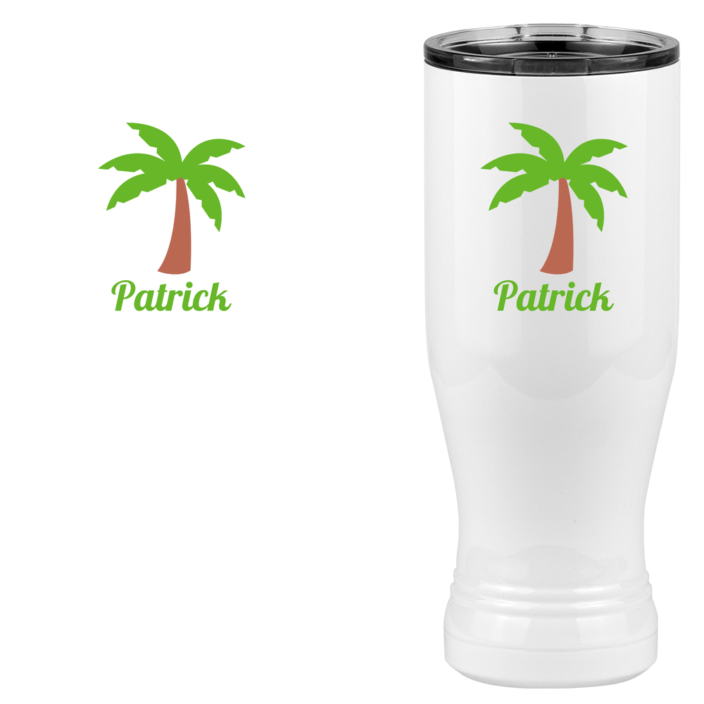 Personalized Beach Fun Pilsner Tumbler (20 oz) - Palm Tree - Design View