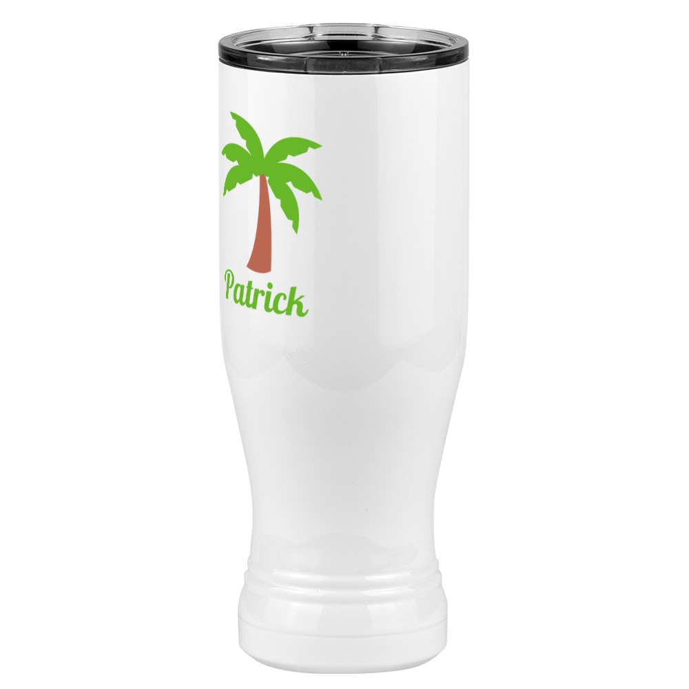 Personalized Beach Fun Pilsner Tumbler (20 oz) - Palm Tree - Front Left View