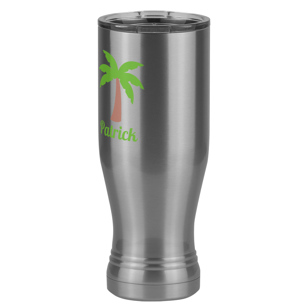 Personalized Beach Fun Pilsner Tumbler (20 oz) - Palm Tree - Front Left View