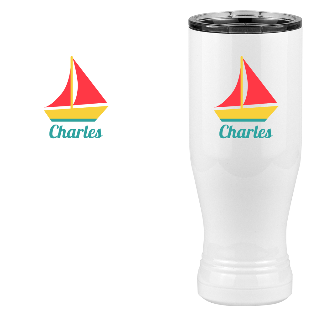 Personalized Beach Fun Pilsner Tumbler (20 oz) - Sailboat - Design View