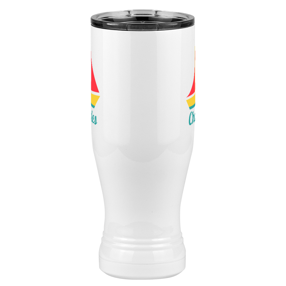 Personalized Beach Fun Pilsner Tumbler (20 oz) - Sailboat - Front View