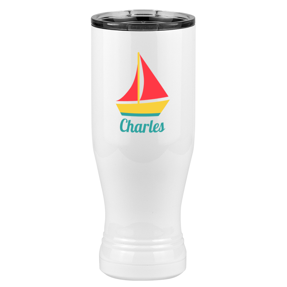 Personalized Beach Fun Pilsner Tumbler (20 oz) - Sailboat - Left View