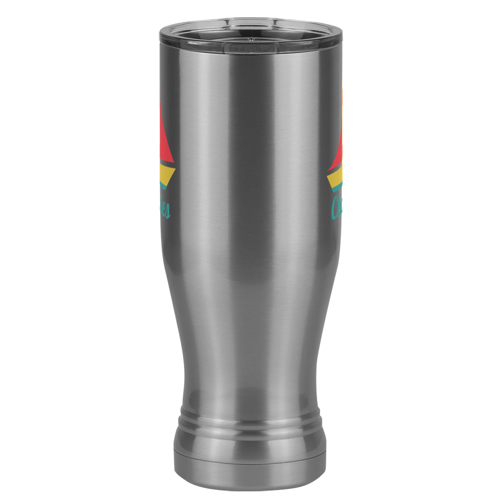 Personalized Beach Fun Pilsner Tumbler (20 oz) - Sailboat - Front View