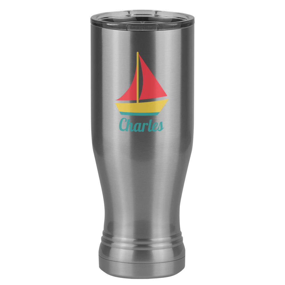 Personalized Beach Fun Pilsner Tumbler (20 oz) - Sailboat - Left View