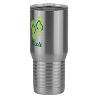 Thumbnail for Personalized Beach Fun Tall Travel Tumbler (20 oz) - Flip Flops - Front Left View