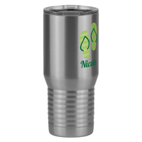 Thumbnail for Personalized Beach Fun Tall Travel Tumbler (20 oz) - Flip Flops - Front Right View