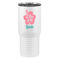 Thumbnail for Personalized Beach Fun Tall Travel Tumbler (20 oz) - Hibiscus - Right View