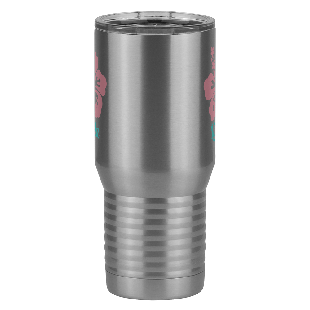 Personalized Beach Fun Tall Travel Tumbler (20 oz) - Hibiscus - Front View