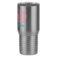 Thumbnail for Personalized Beach Fun Tall Travel Tumbler (20 oz) - Hibiscus - Front Left View