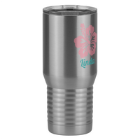 Thumbnail for Personalized Beach Fun Tall Travel Tumbler (20 oz) - Hibiscus - Front Right View