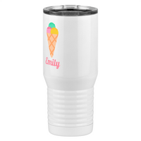 Thumbnail for Personalized Beach Fun Tall Travel Tumbler (20 oz) - Ice Cream Cone - Front Left View