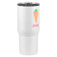 Thumbnail for Personalized Beach Fun Tall Travel Tumbler (20 oz) - Ice Cream Cone - Front Right View