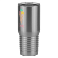Thumbnail for Personalized Beach Fun Tall Travel Tumbler (20 oz) - Ice Cream Cone - Front Left View
