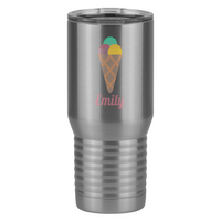 Thumbnail for Personalized Beach Fun Tall Travel Tumbler (20 oz) - Ice Cream Cone - Left View