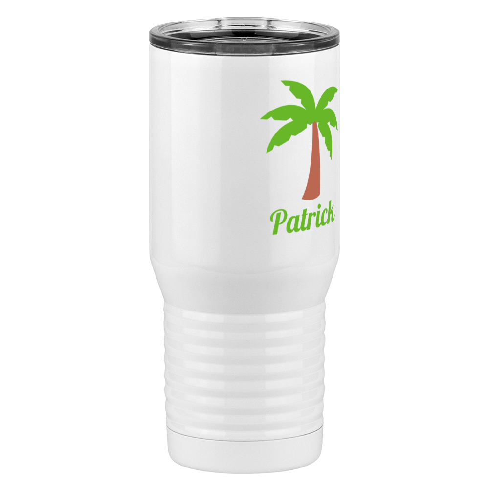 Personalized Beach Fun Tall Travel Tumbler (20 oz) - Palm Tree - Front Right View