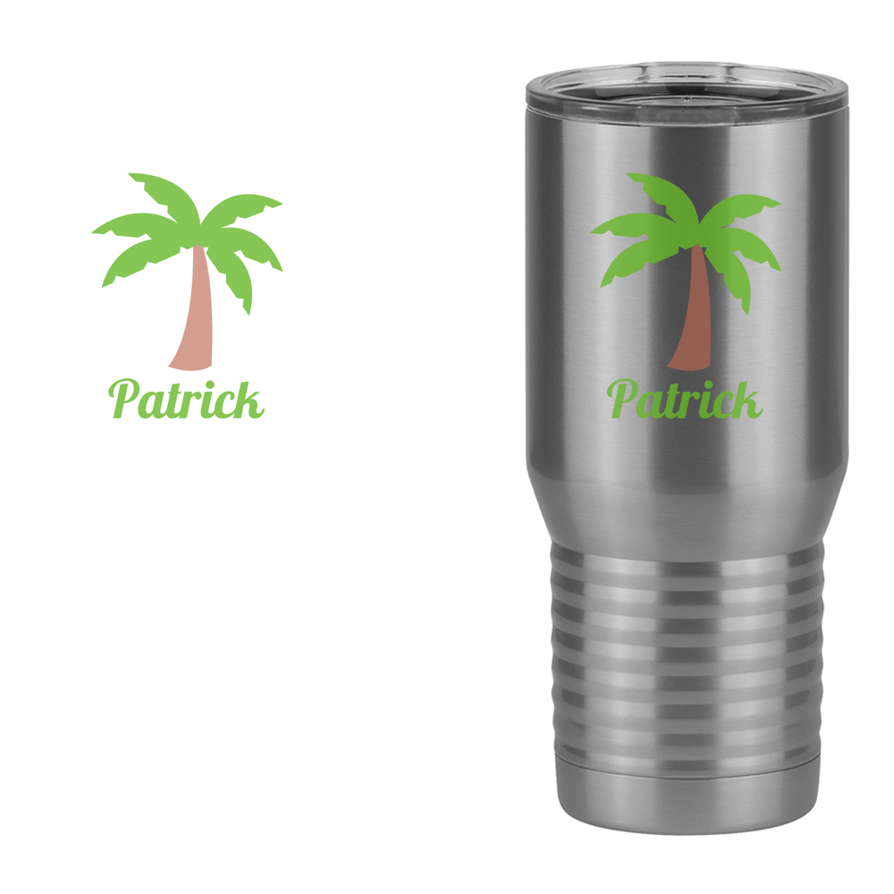 Personalized Beach Fun Tall Travel Tumbler (20 oz) - Palm Tree - Design View