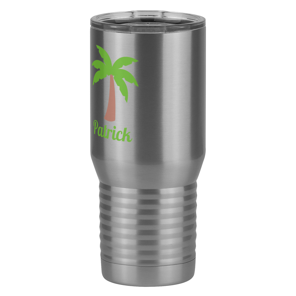 Personalized Beach Fun Tall Travel Tumbler (20 oz) - Palm Tree - Front Left View