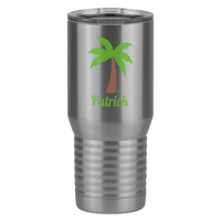 Thumbnail for Personalized Beach Fun Tall Travel Tumbler (20 oz) - Palm Tree - Left View