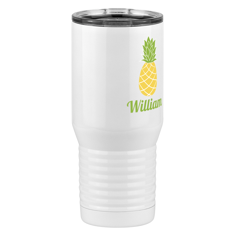 Personalized Beach Fun Tall Travel Tumbler (20 oz) - Pineapple - Front Right View