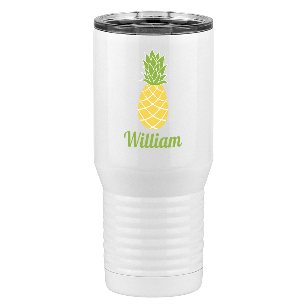 Personalized Beach Fun Tall Travel Tumbler (20 oz) - Pineapple - Left View