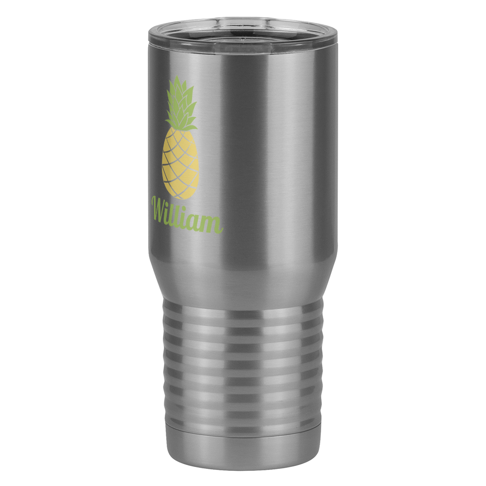 Personalized Beach Fun Tall Travel Tumbler (20 oz) - Pineapple - Front Left View