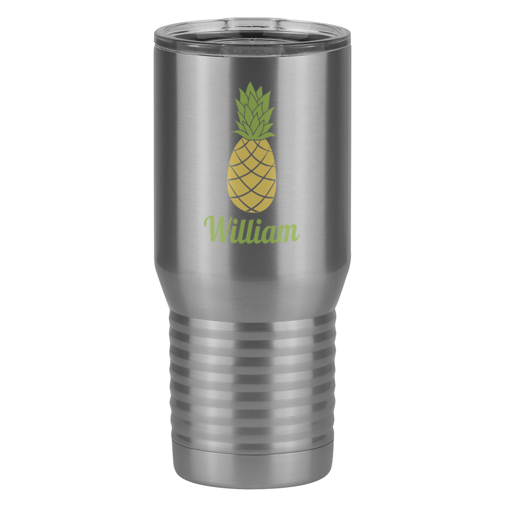 Personalized Beach Fun Tall Travel Tumbler (20 oz) - Pineapple - Left View