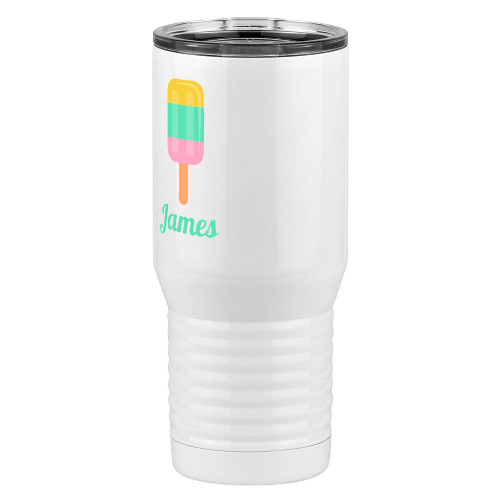 Personalized Beach Fun Tall Travel Tumbler (20 oz) - Popsicle - Front Left View