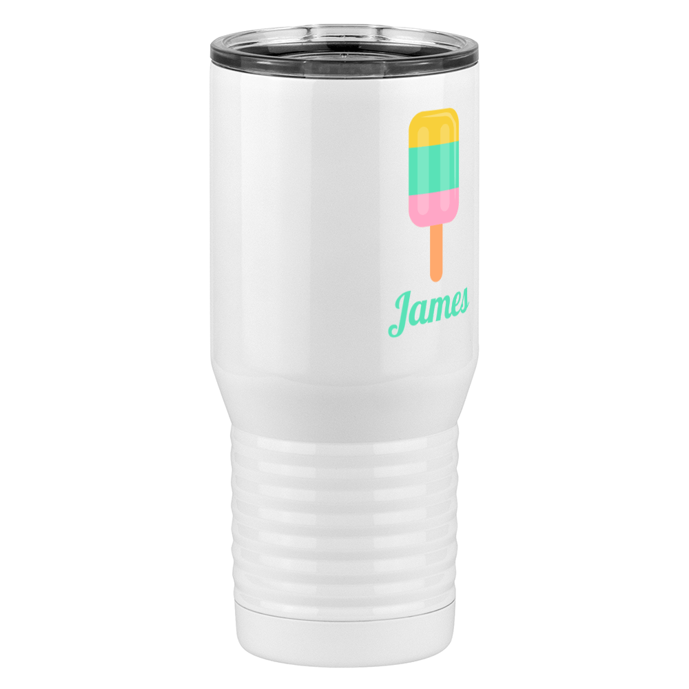 Personalized Beach Fun Tall Travel Tumbler (20 oz) - Popsicle - Front Right View