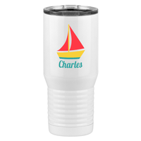 Thumbnail for Personalized Beach Fun Tall Travel Tumbler (20 oz) - Sailboat - Right View