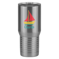 Thumbnail for Personalized Beach Fun Tall Travel Tumbler (20 oz) - Sailboat - Left View
