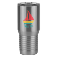 Thumbnail for Personalized Beach Fun Tall Travel Tumbler (20 oz) - Sailboat - Right View
