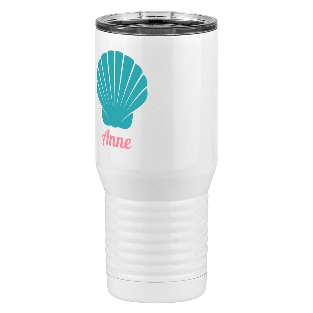 Personalized Beach Fun Tall Travel Tumbler (20 oz) - Seashell - Front Left View