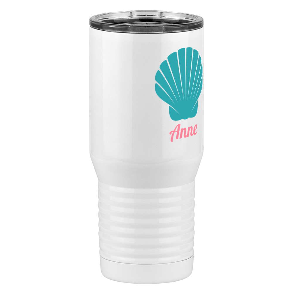 Personalized Beach Fun Tall Travel Tumbler (20 oz) - Seashell - Front Right View