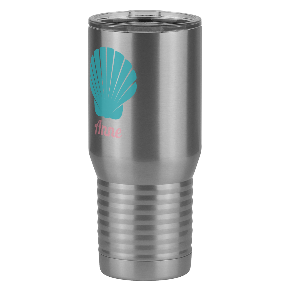 Personalized Beach Fun Tall Travel Tumbler (20 oz) - Seashell - Front Left View