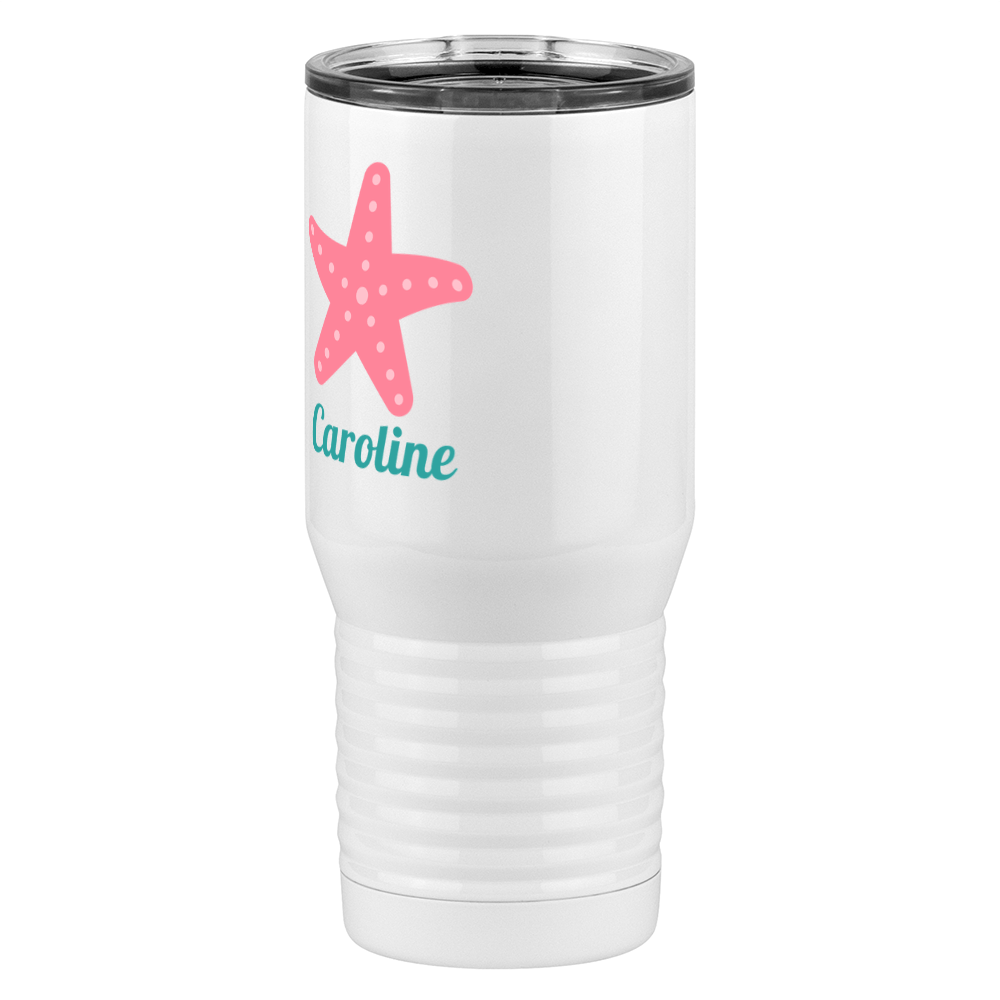 Personalized Beach Fun Tall Travel Tumbler (20 oz) - Starfish - Front Left View
