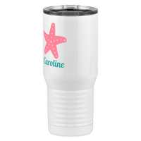 Thumbnail for Personalized Beach Fun Tall Travel Tumbler (20 oz) - Starfish - Front Left View