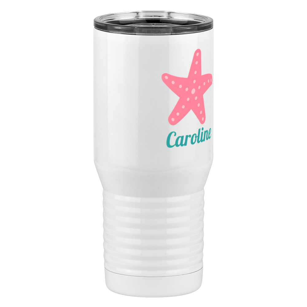 Personalized Beach Fun Tall Travel Tumbler (20 oz) - Starfish - Front Right View