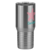 Thumbnail for Personalized Beach Fun Tall Travel Tumbler (20 oz) - Starfish - Front Right View