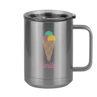 Thumbnail for Personalized Beach Fun Coffee Mug Tumbler with Handle (15 oz) - Ice Cream Cone - Right View