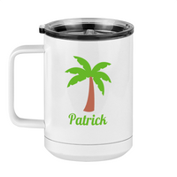 Thumbnail for Personalized Beach Fun Coffee Mug Tumbler with Handle (15 oz) - Palm Tree - Left View