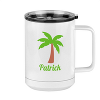 Thumbnail for Personalized Beach Fun Coffee Mug Tumbler with Handle (15 oz) - Palm Tree - Right View