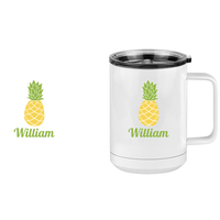 Thumbnail for Personalized Beach Fun Coffee Mug Tumbler with Handle (15 oz) - Pineapple - Design View