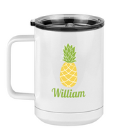 Thumbnail for Personalized Beach Fun Coffee Mug Tumbler with Handle (15 oz) - Pineapple - Left View