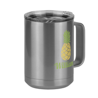 Thumbnail for Personalized Beach Fun Coffee Mug Tumbler with Handle (15 oz) - Pineapple - Front Right View
