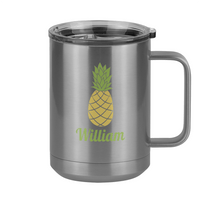 Thumbnail for Personalized Beach Fun Coffee Mug Tumbler with Handle (15 oz) - Pineapple - Right View