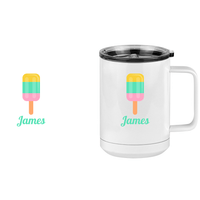 Thumbnail for Personalized Beach Fun Coffee Mug Tumbler with Handle (15 oz) - Popsicle - Design View
