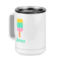 Thumbnail for Personalized Beach Fun Coffee Mug Tumbler with Handle (15 oz) - Popsicle - Front Left View